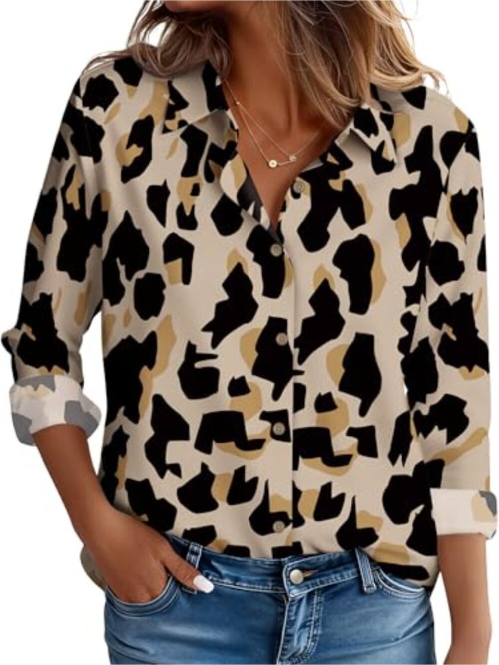 Women's Stain-Resistant Wrinkle Free Long Sleeve Blouse Button Down Shirt